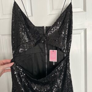 Black sequin mini dress